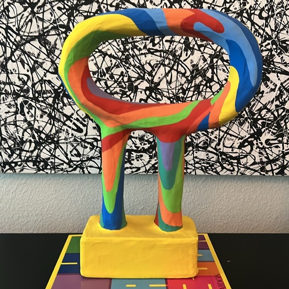 Rainbow Asymmetrical papier mache sculpture